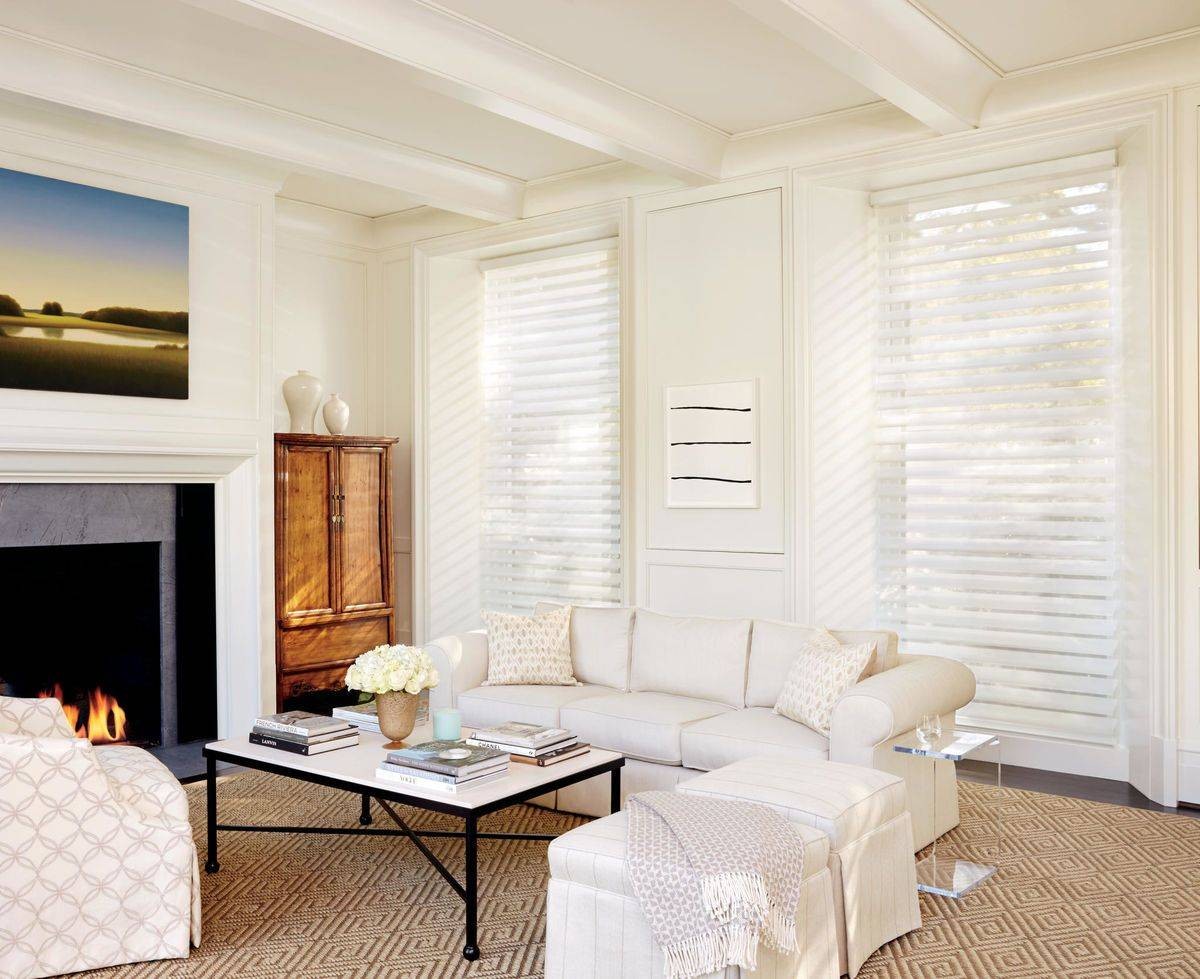 Stylish home interior decorated with Hunter Douglas Silhouette® Sheer Shades on the windows